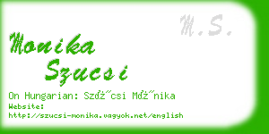 monika szucsi business card